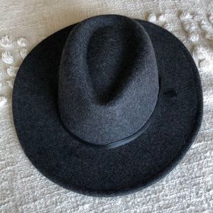 Charcoal wool brimmed hat